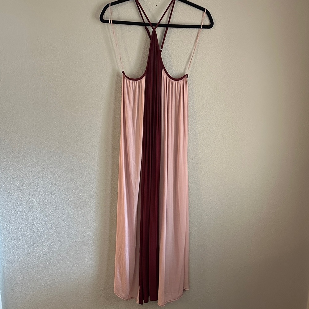 Banana Republic Pink and Burgundy Maxi Dress